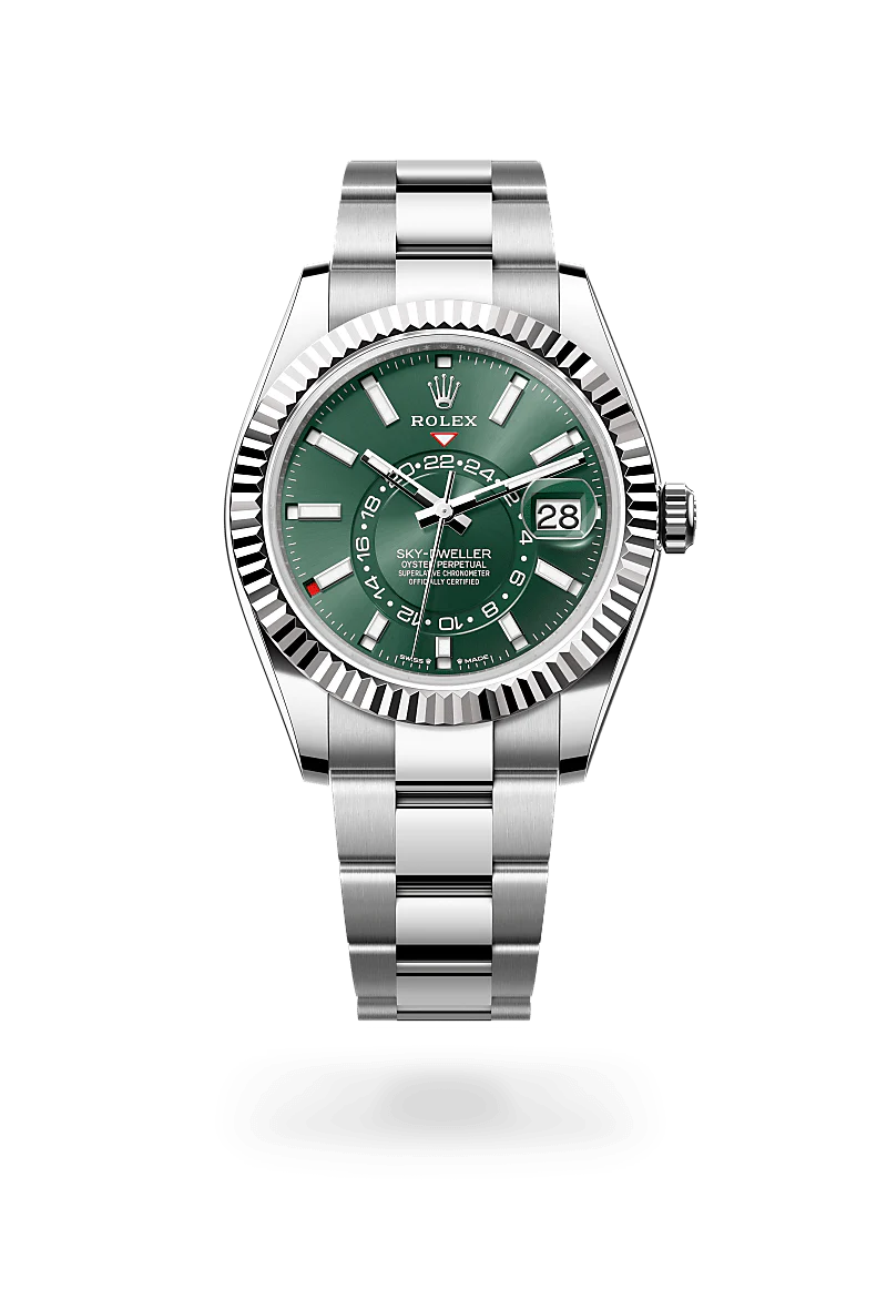 Rolex Sky-Dweller Oyster, 42 mm, aço Oystersteel e ouro branco M336934-0001