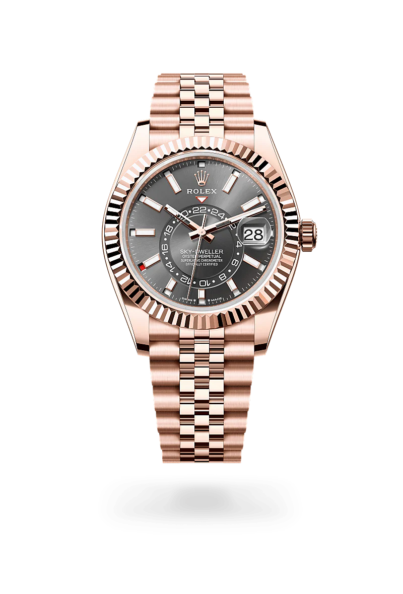 Rolex Sky-Dweller Oyster, 42 mm, ouro Everose M336935-0008