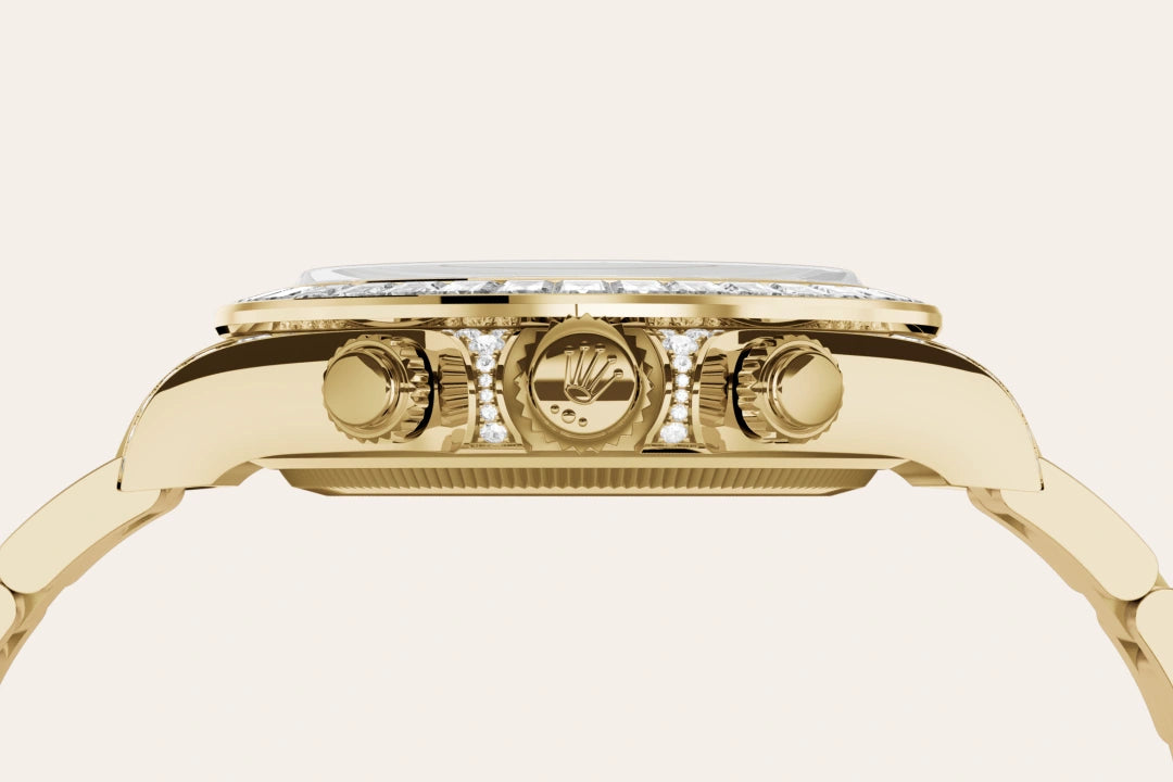 rolex Cosmograph Daytona em Ouro amarelo 18 quilates com asas cravejadas de diamantes, M126598TBR-0001 - Montecristo