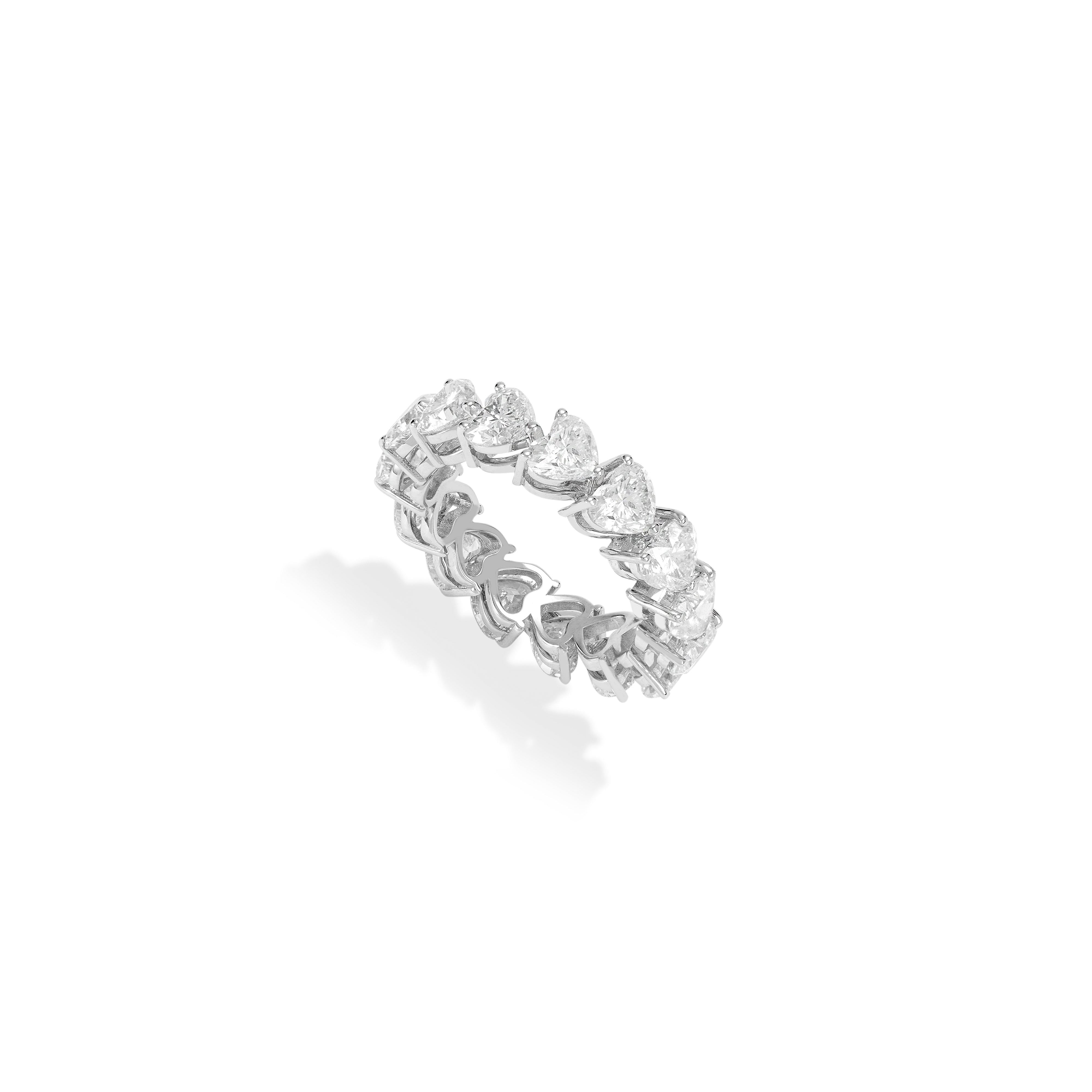 Aliança Inteira de Diamantes Coração