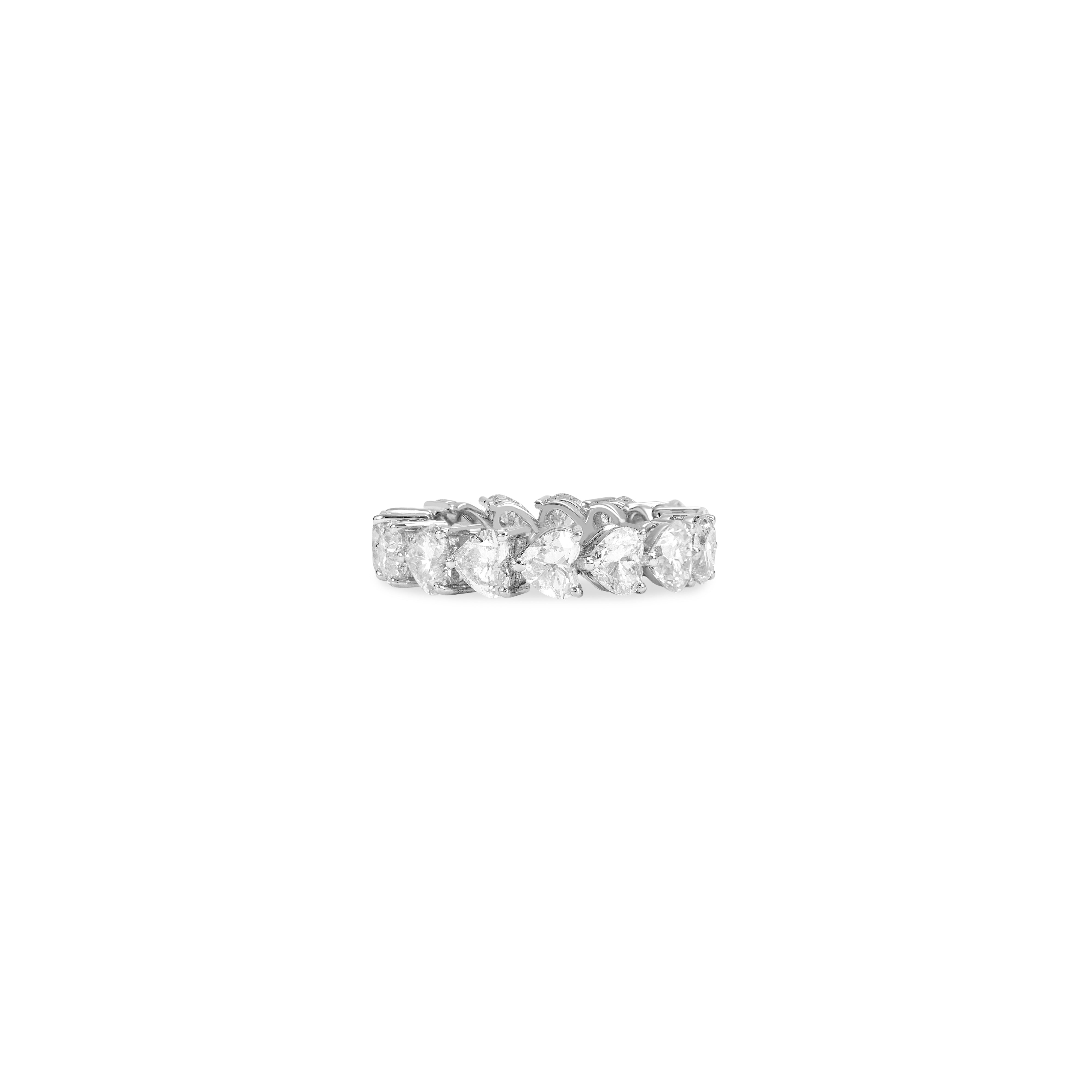 Aliança Inteira de Diamantes Coração