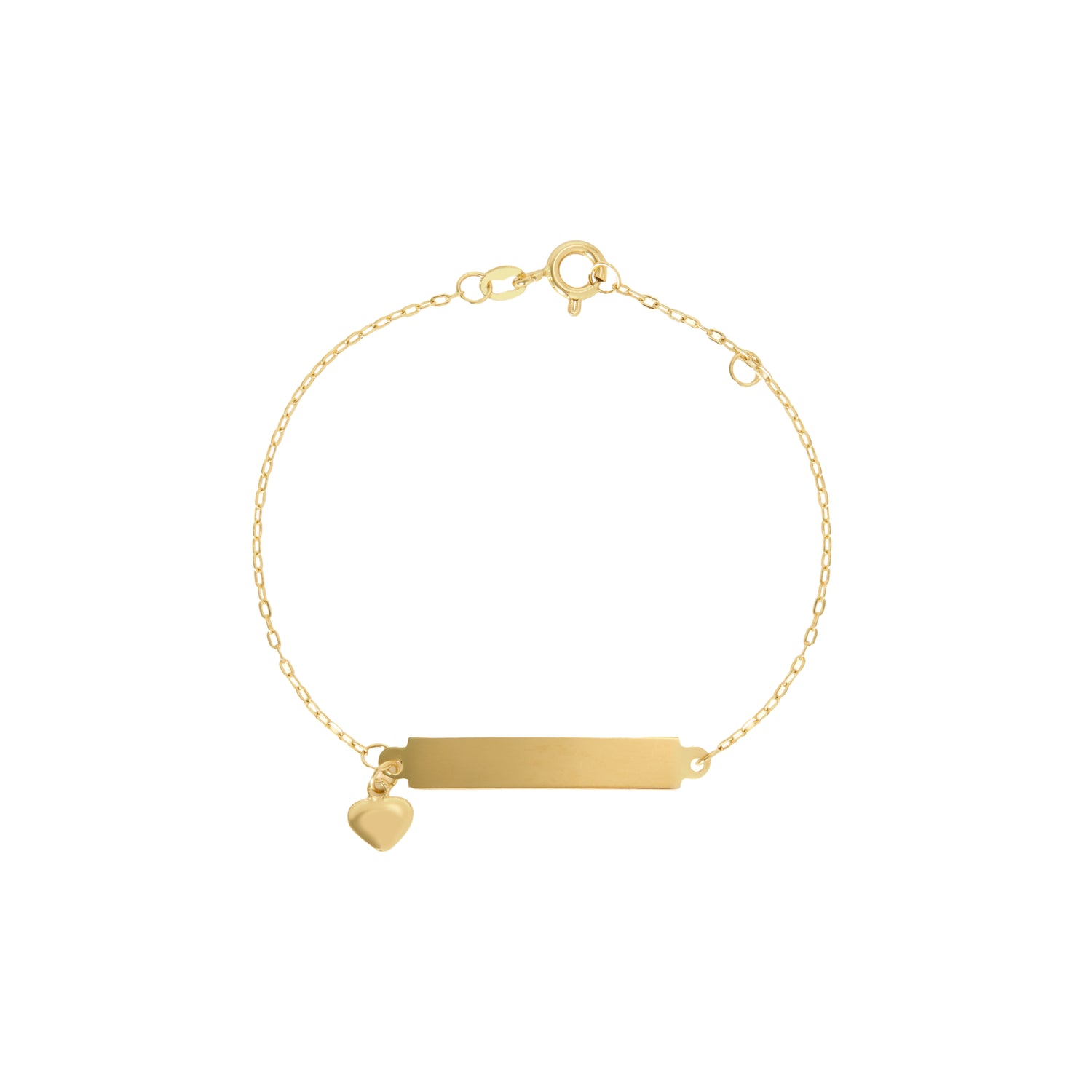 Pulseira Plaquinha com Coração Baby