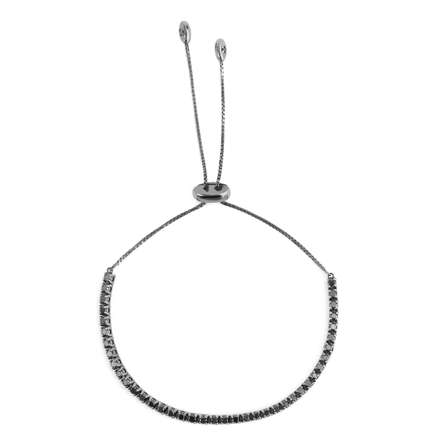 Pulseira Meia Riviera Diamantes Negros