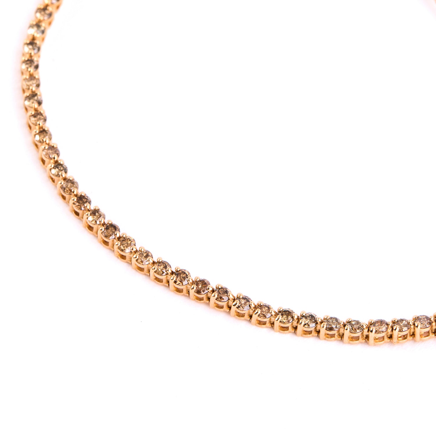 Pulseira Meia Riviera Diamantes Brown