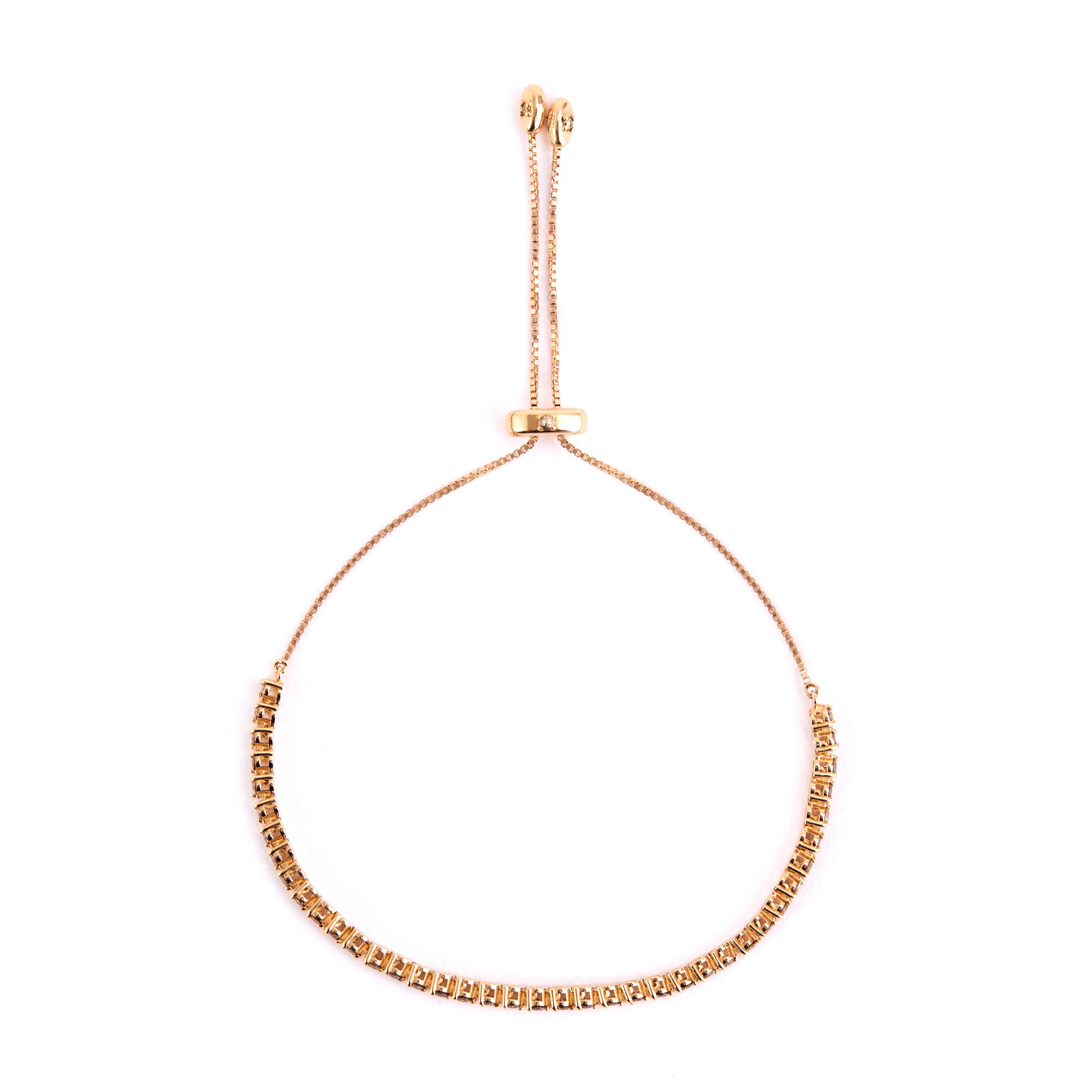 Pulseira Meia Riviera Diamantes Brown