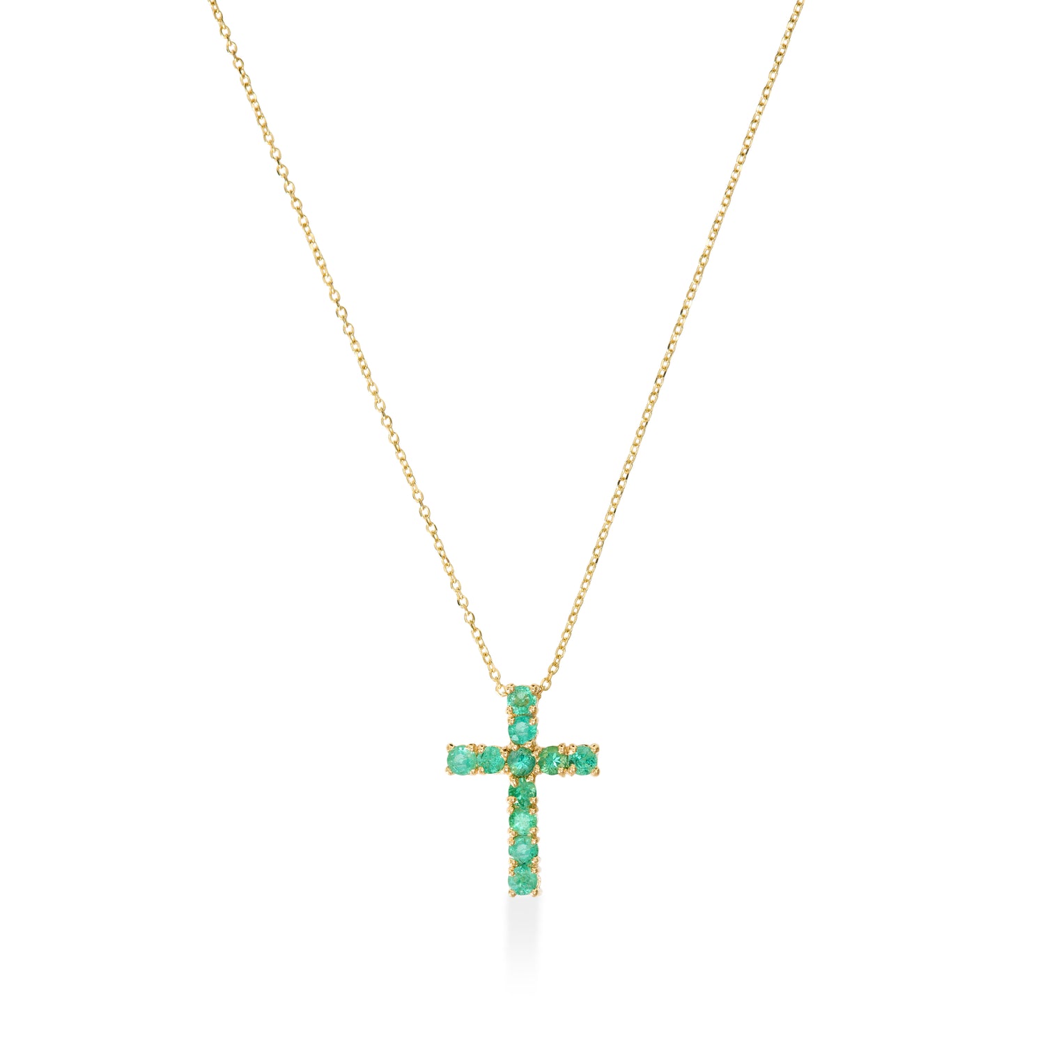 Colar Cruz Esmeraldas