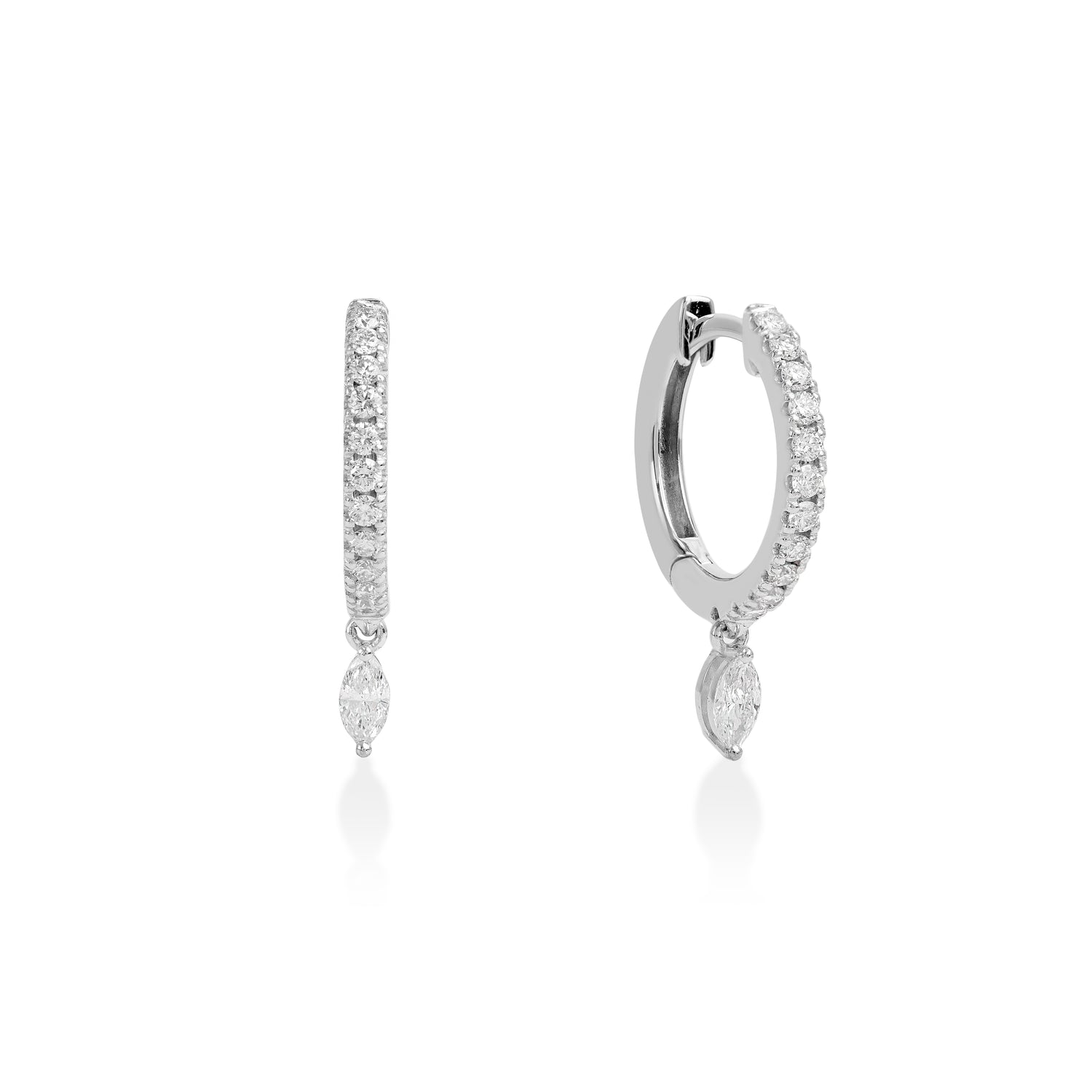 Brinco Argola com Pingente Navete