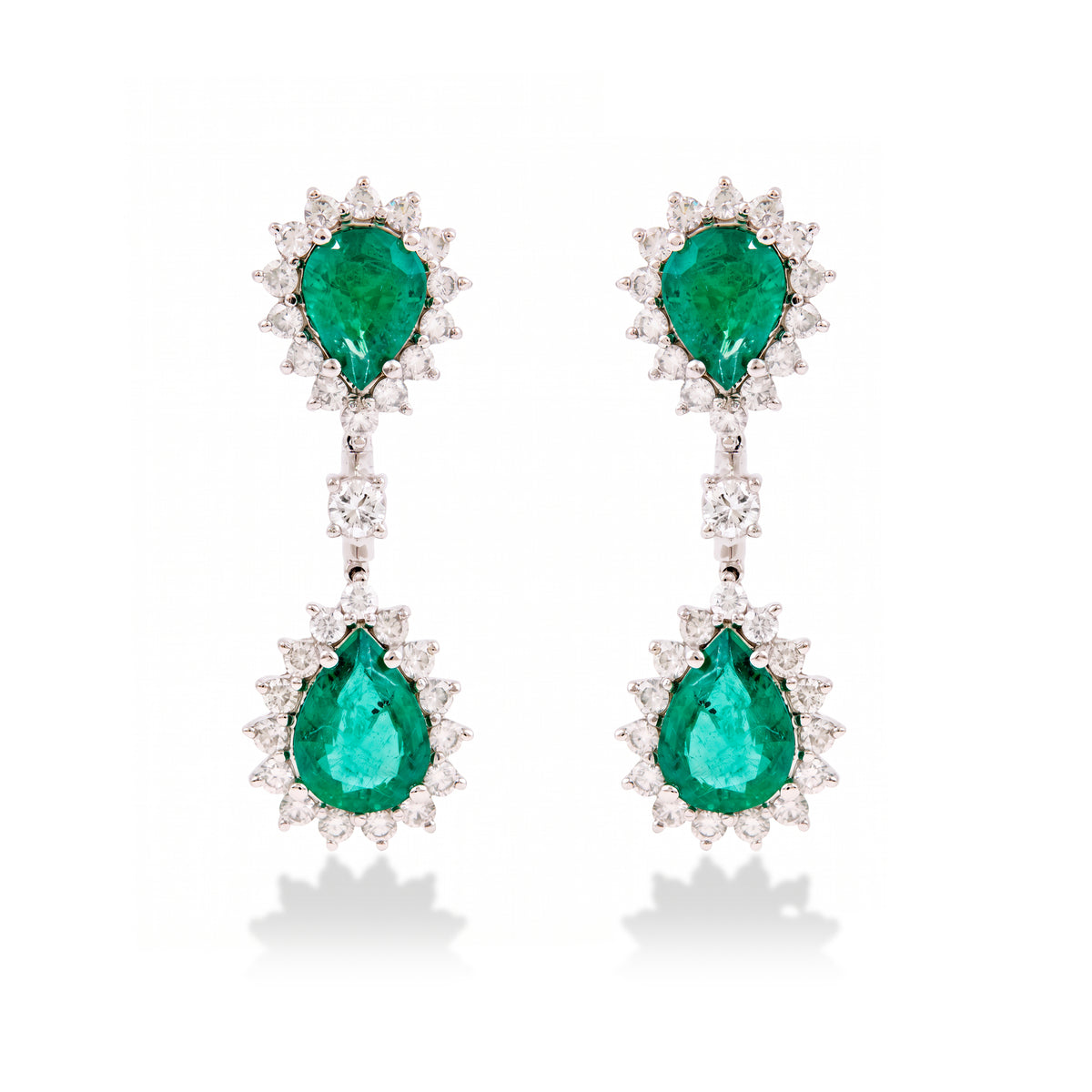 Brinco Esmeralda com Diamantes