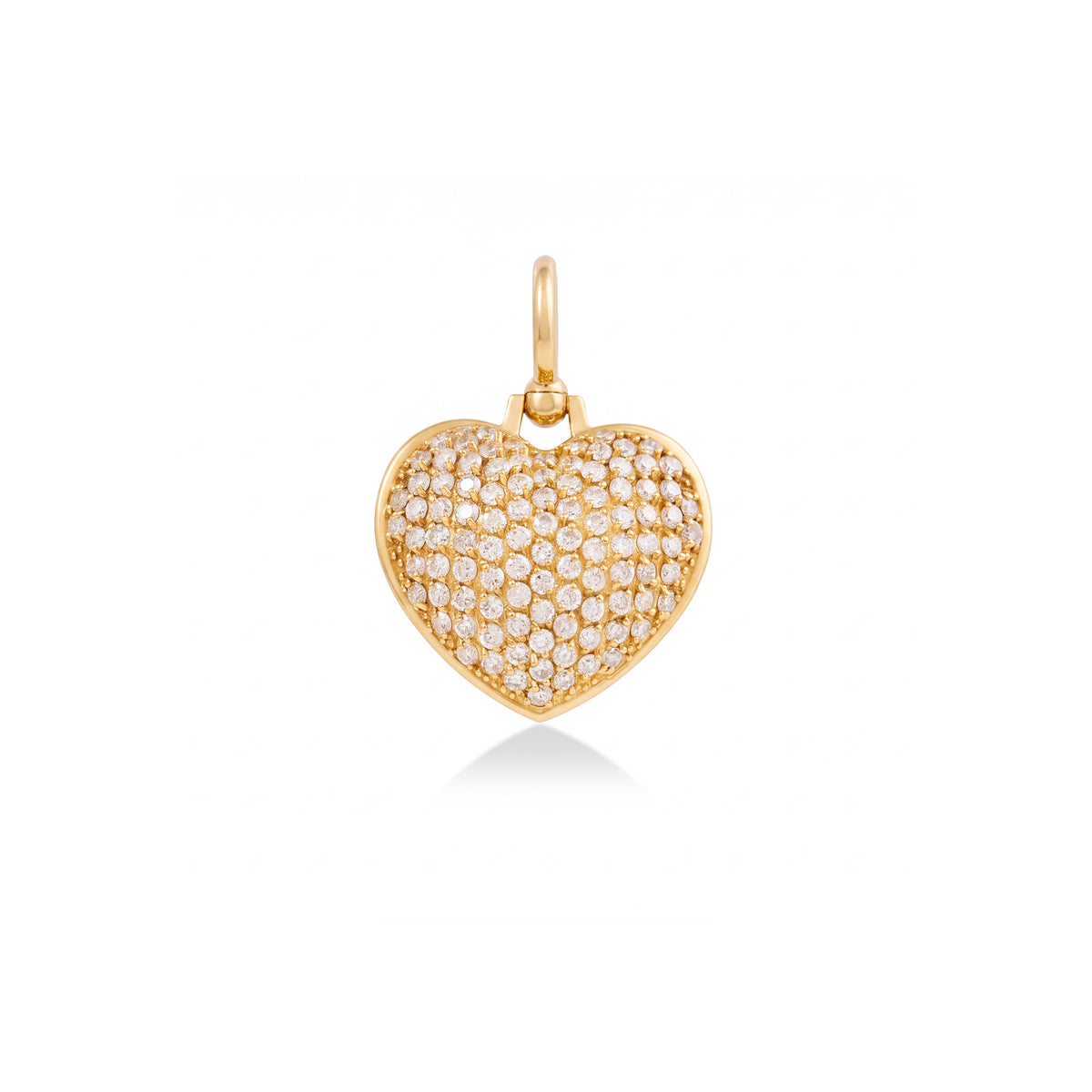 Pingente Coração Pavê com Diamantes e Rubis