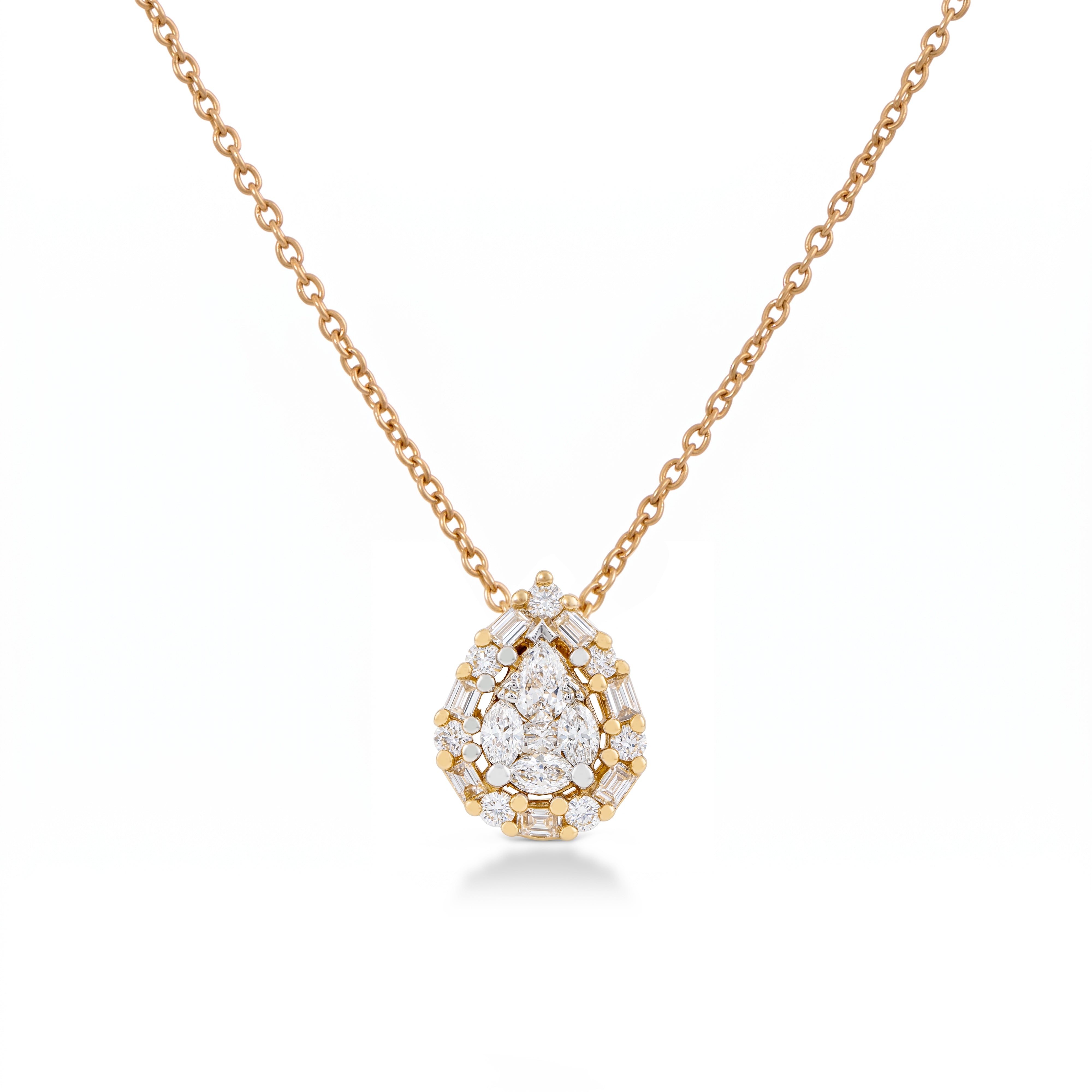 Colar Gota Invisible Ouro Amarelo