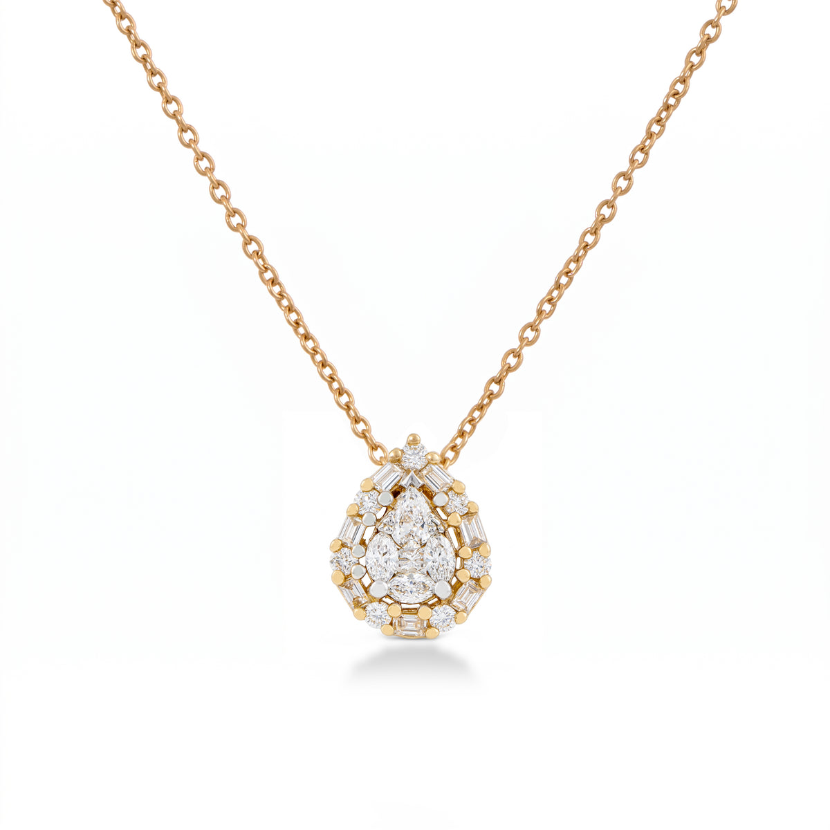 Colar Gota Invisible Ouro Amarelo