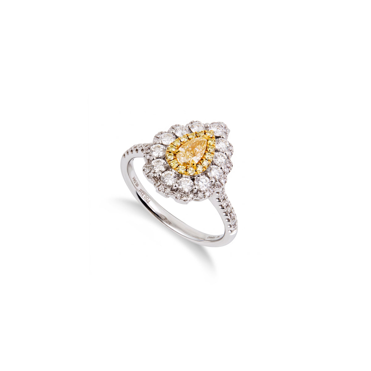 Anel Fancy Yellow Pear Cut