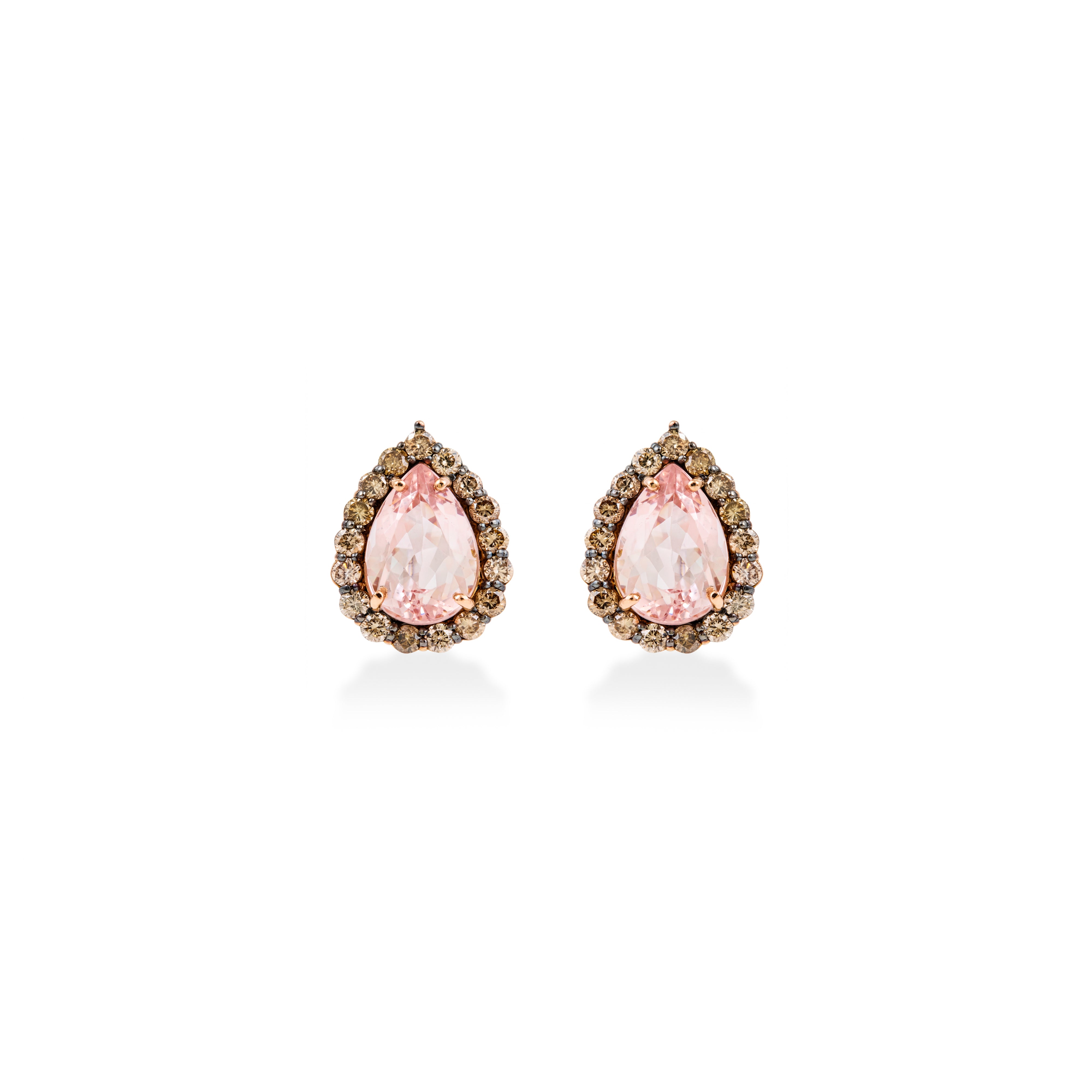 Brinco Morganita com Diamantes Conhaque
