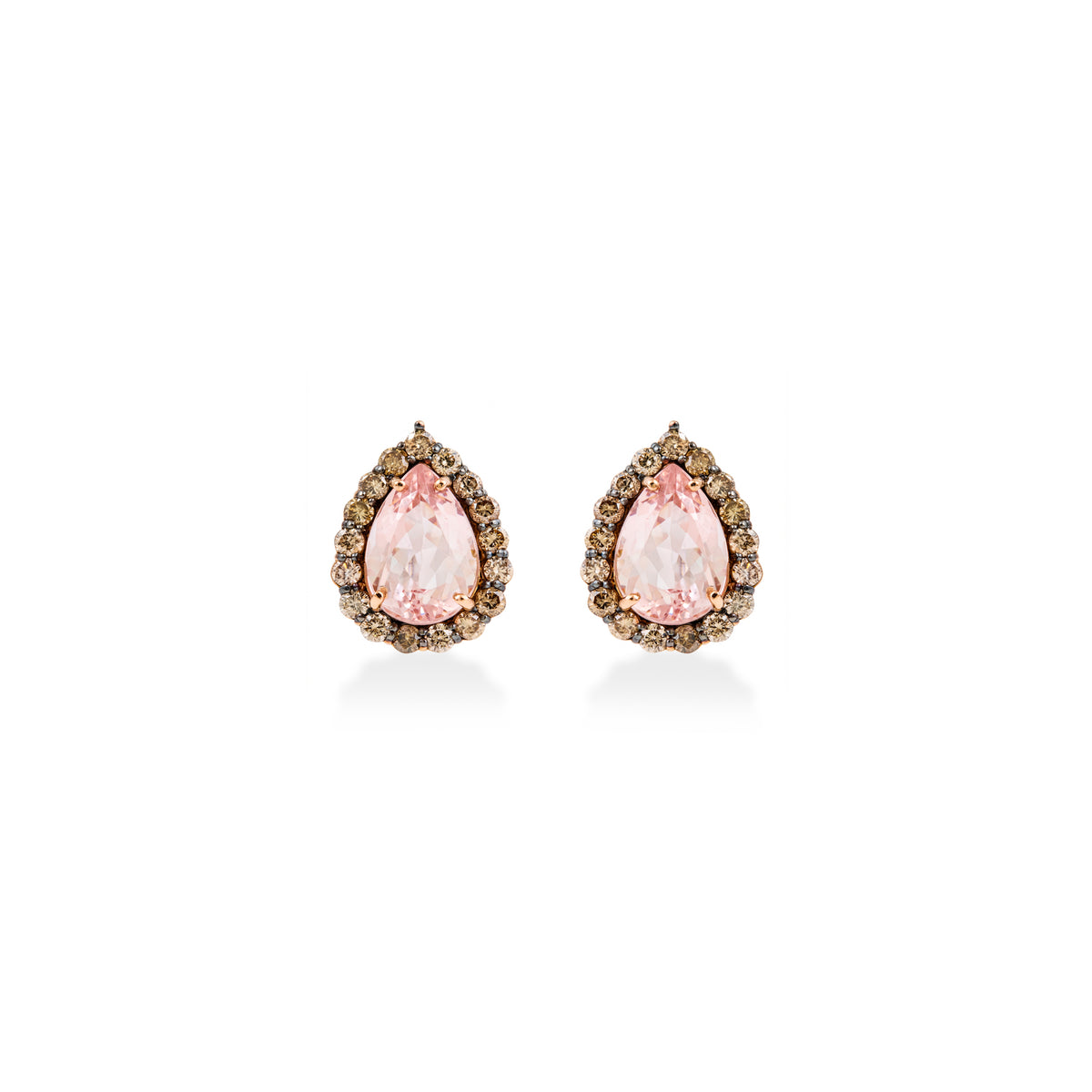 Brinco Morganita com Diamantes Conhaque
