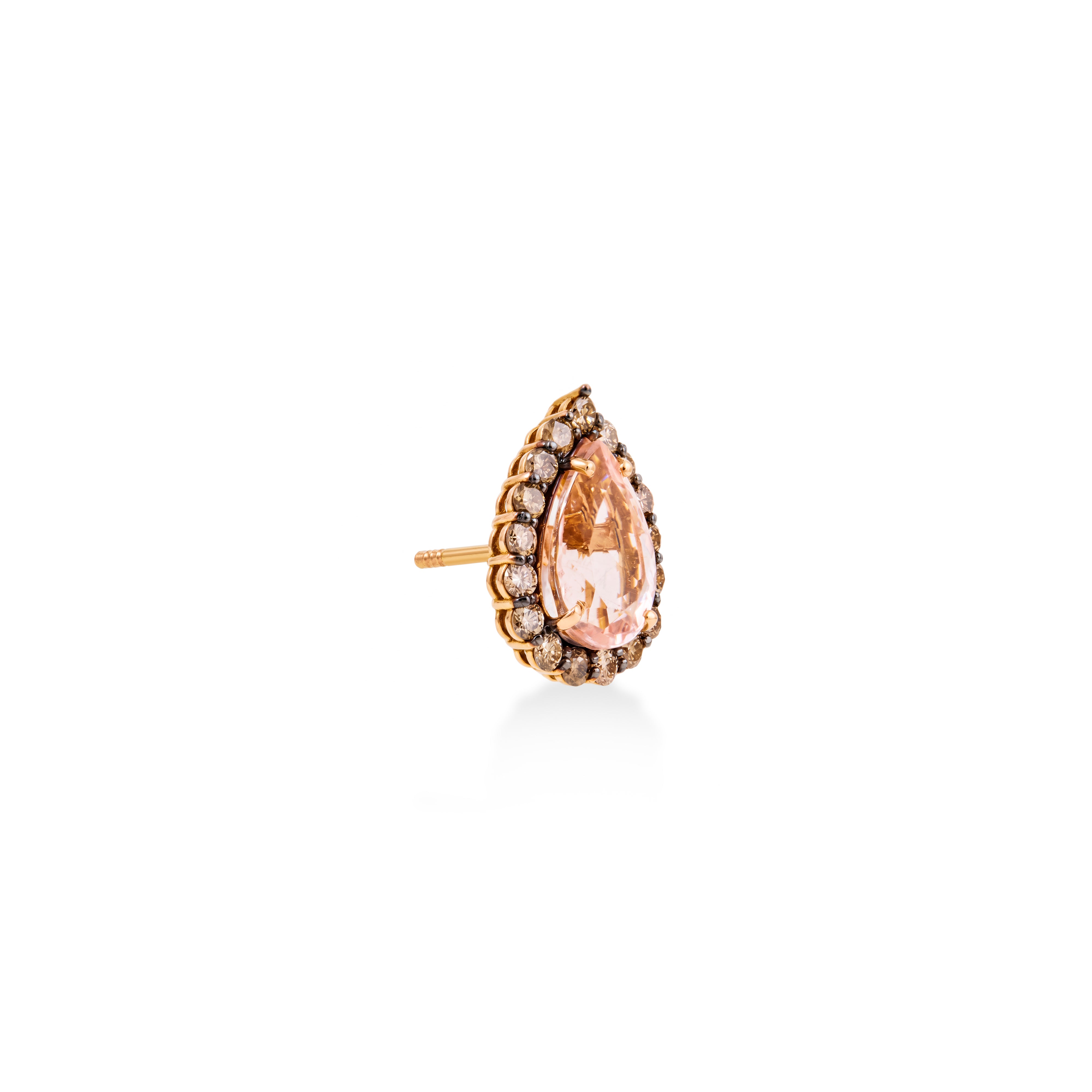 Brinco Morganita com Diamantes Conhaque