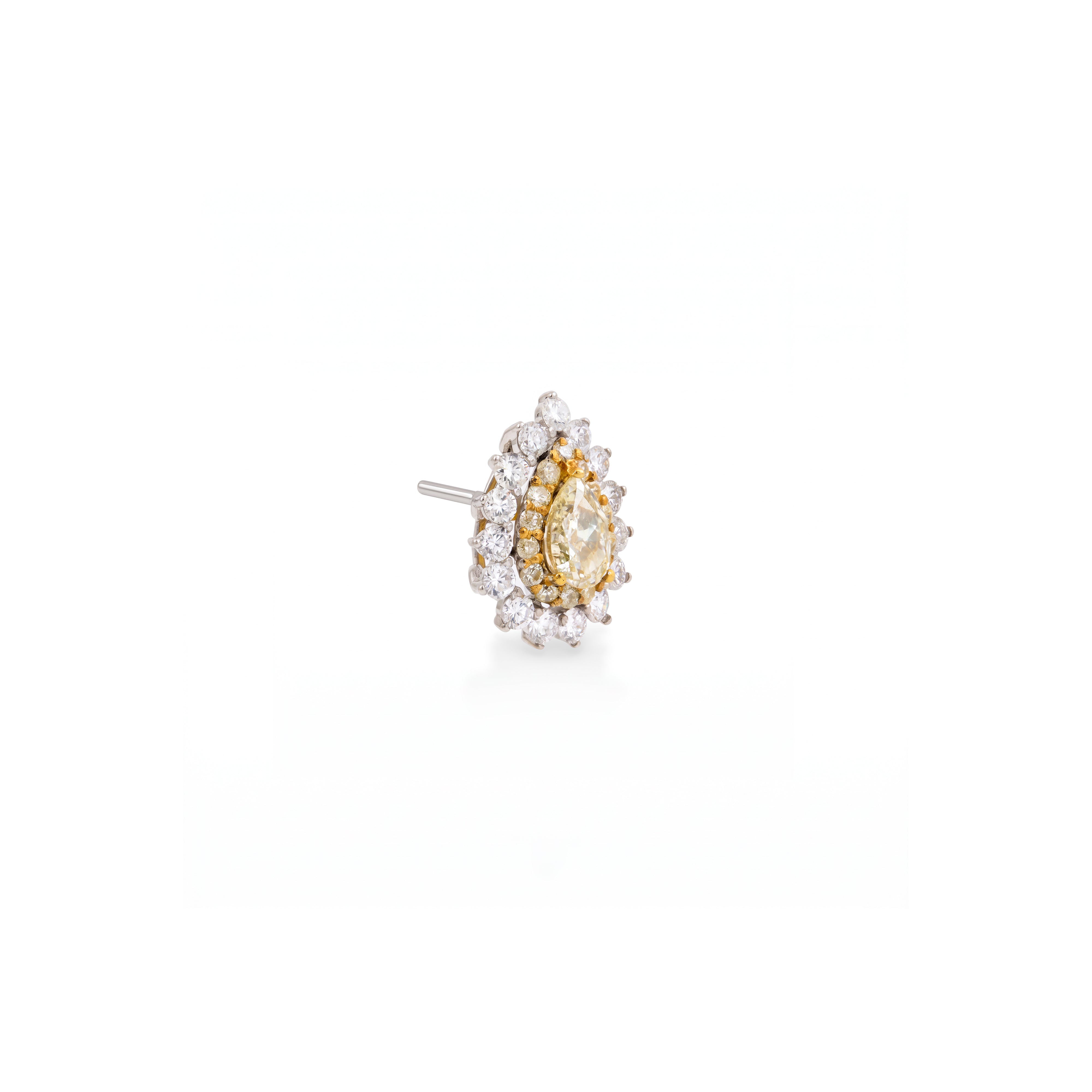 Brinco Fancy Yellow Pear Cut