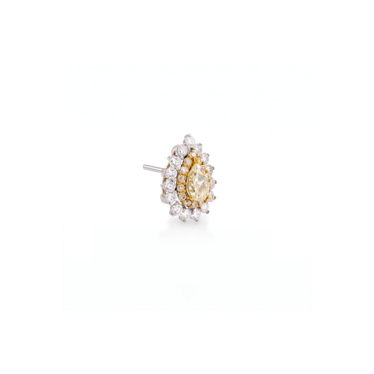 Brinco Fancy Yellow Pear Cut