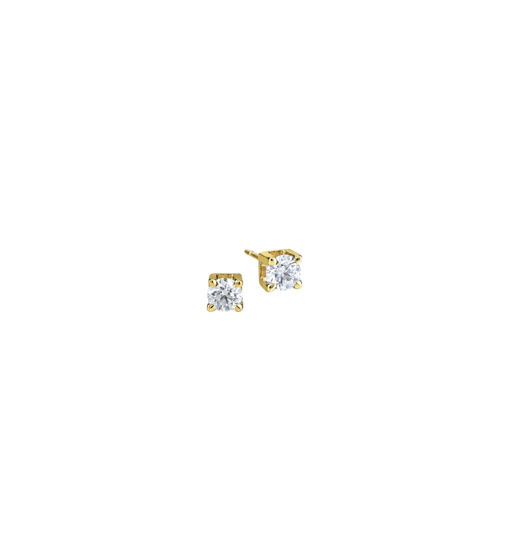 Brinco Solitário em Ouro Amarelo