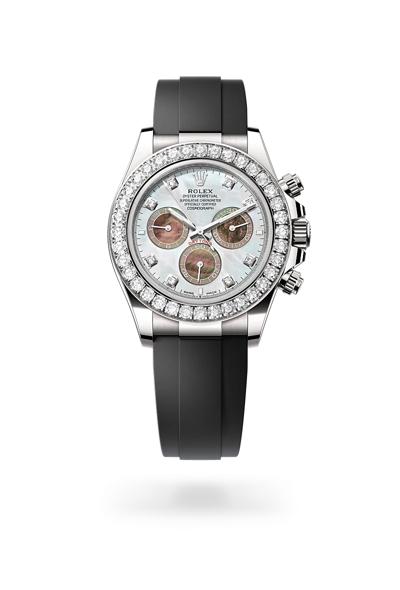 Rolex Cosmograph Daytona Oyster, 40 mm, ouro branco e diamantes M126589RBR-0001