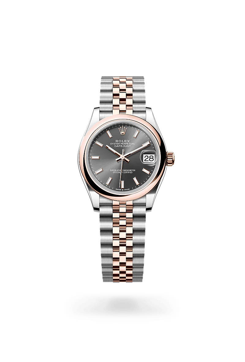 Rolex Datejust 31 Oyster, 31 mm, aço Oystersteel e ouro Everose M278241-0018