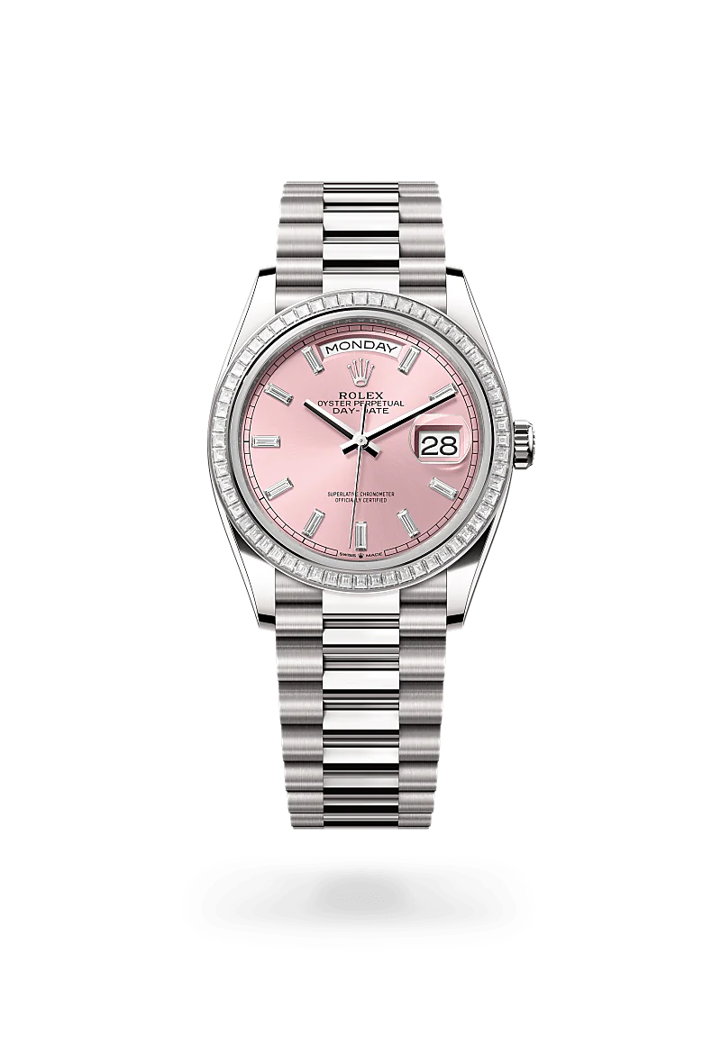 Rolex Day-Date 36 Oyster, 36 mm, ouro branco e diamantes M128399TBR-0029