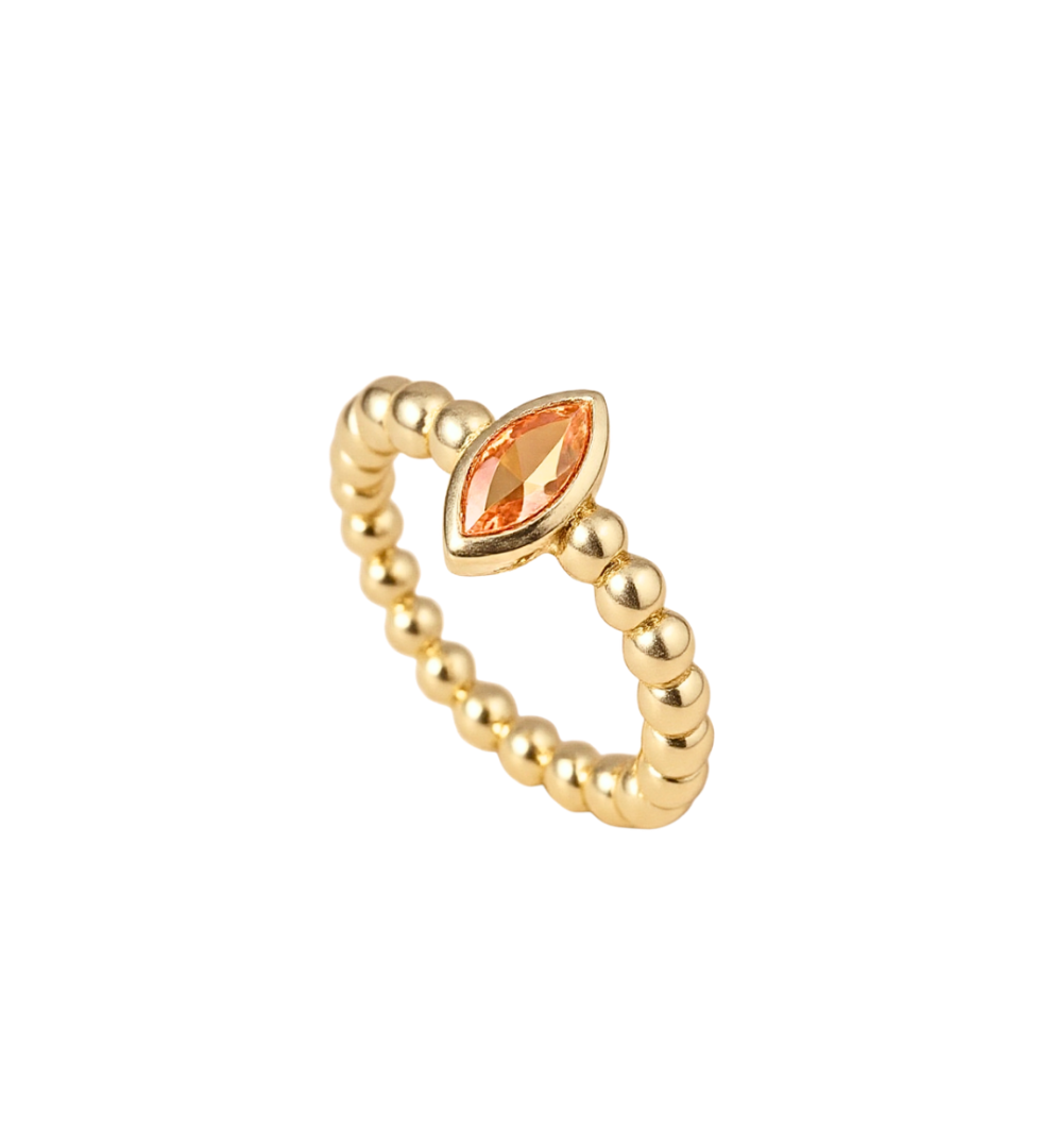 Anel Esfera Marquise Citrino