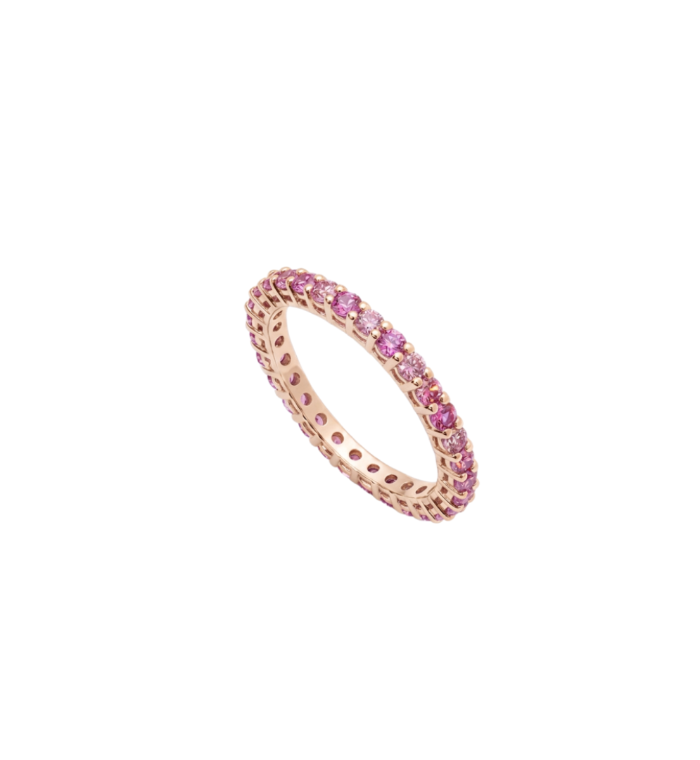 Aliança Inteira Quartzo Rosa