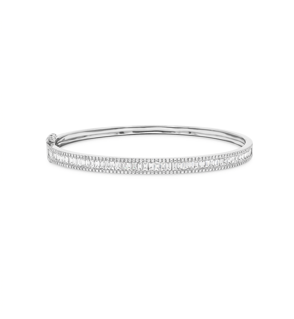 Bracelete em Ouro Branco com Diamantes
