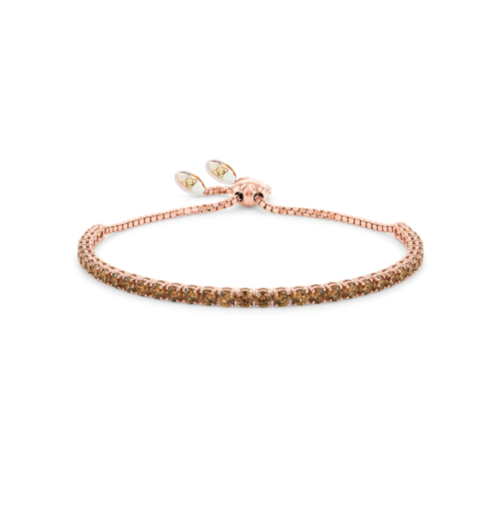 Pulseira Meia Riviera Diamantes Brown