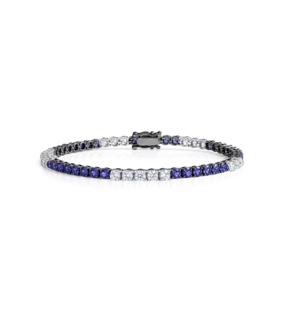 Pulseira Riviera de Iolitas e Diamantes