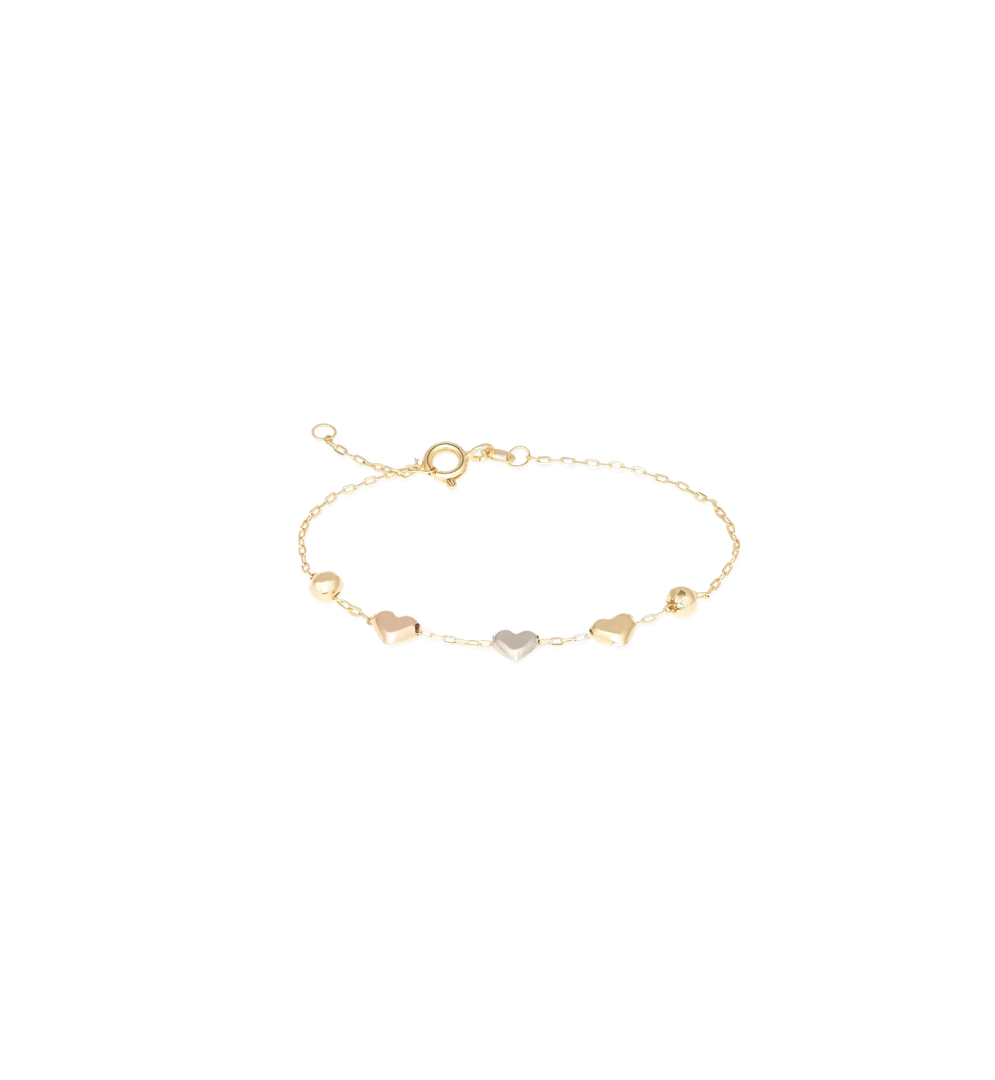 Pulseira Três Corações Baby
