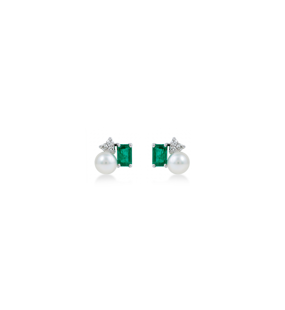 Brinco Esmeralda com Pérola