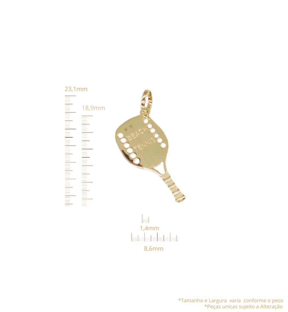 Pingente Beach Tennis - Raquete