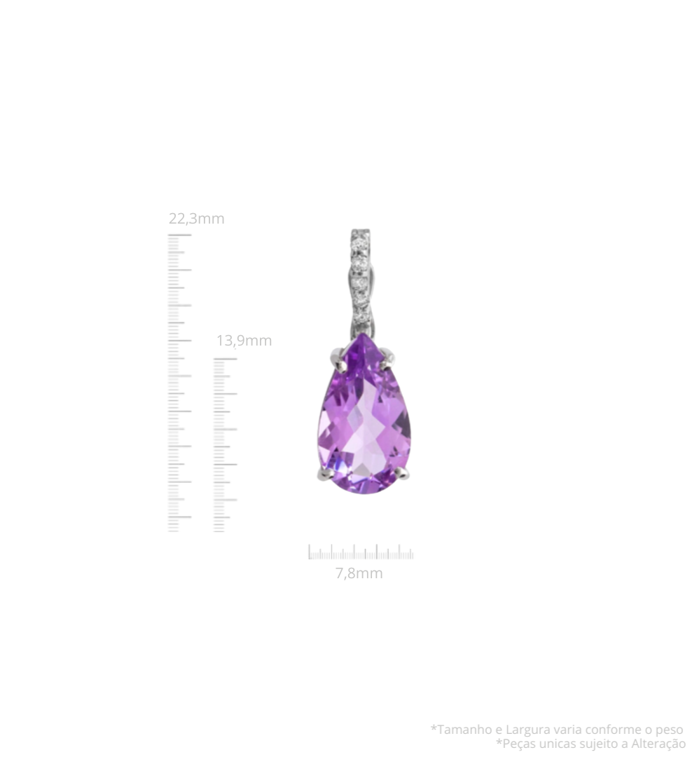 Pingente Ametista Lavanda