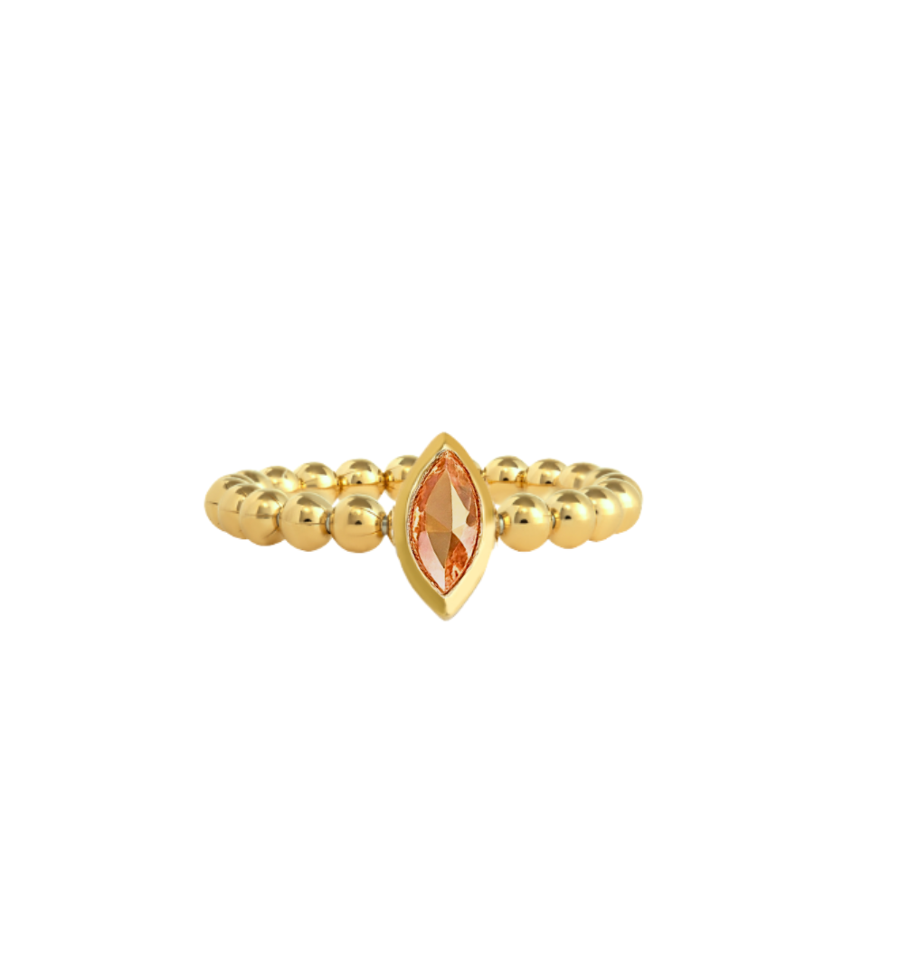 Anel Esfera Marquise Citrino