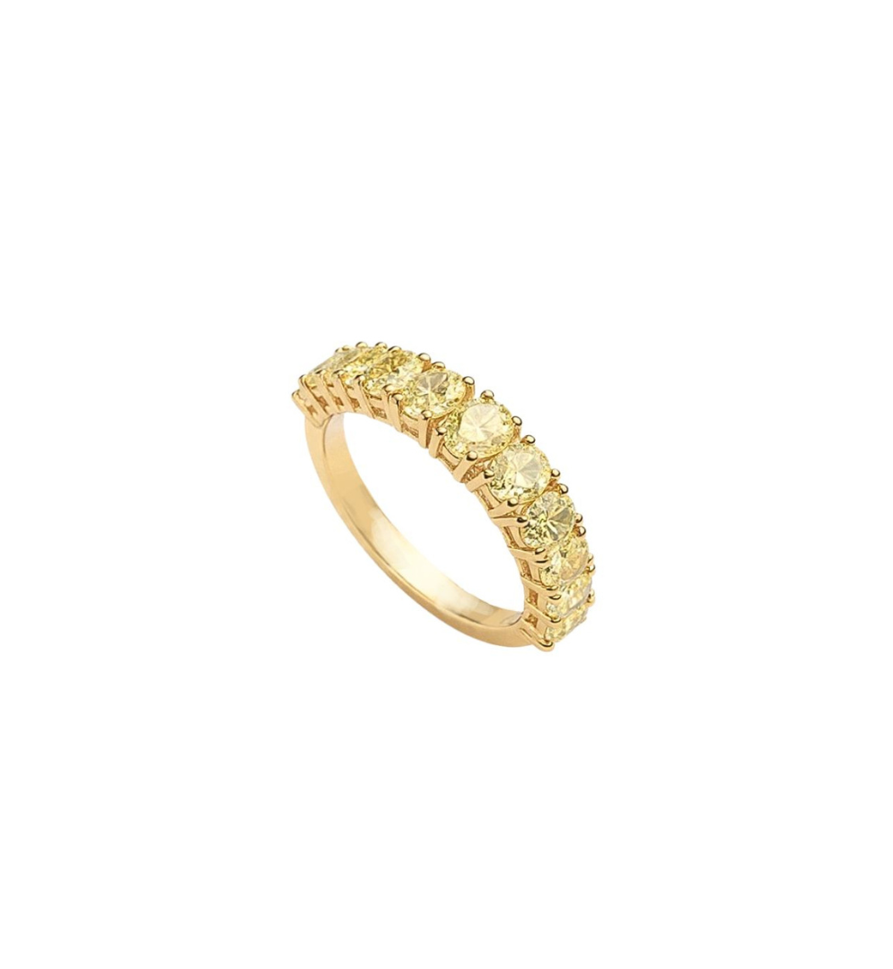 Anel Meia Aliança Fancy Yellow